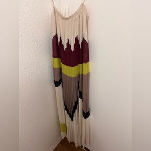 Colorful Pleated Maxi Dress